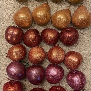 Glittering elegant fruit- Holiday Ornaments